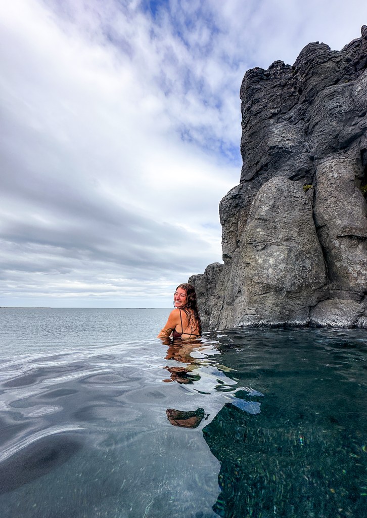 Earth to Sarah at Sky Lagoon in Iceland