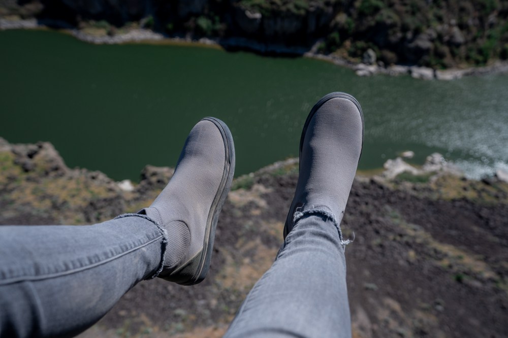 Vessi Boots looking over Snake River Canyon in Twin Falls